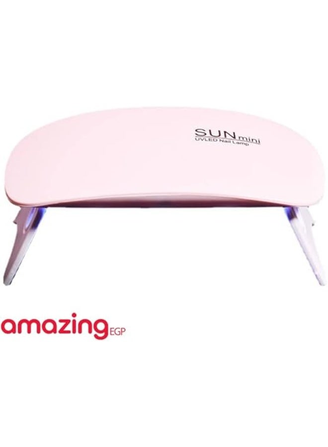 amazing.EGP AmazingEGP | Portable Mini LED Nail Dryer, 6W UV LED Gel Nail Lamp, USB Powered, Pink, Foldable Mouse-Shaped Design, 60 Second Quick Curing, Travel-Friendly (PINK) - Image 4